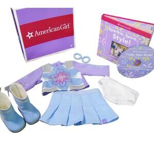 American Girl Meet Outfit I Like Your Style Doll Boots Panties Skort Book CD Box